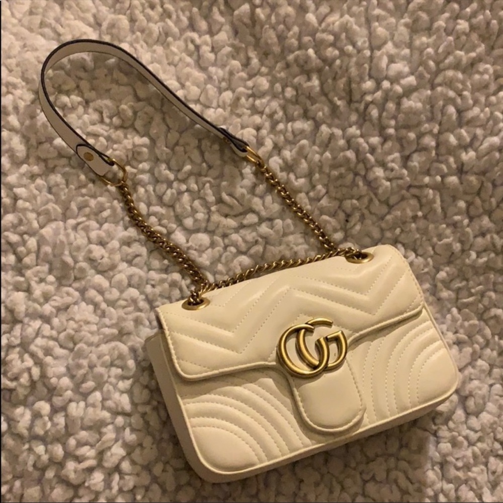 White and gold bag